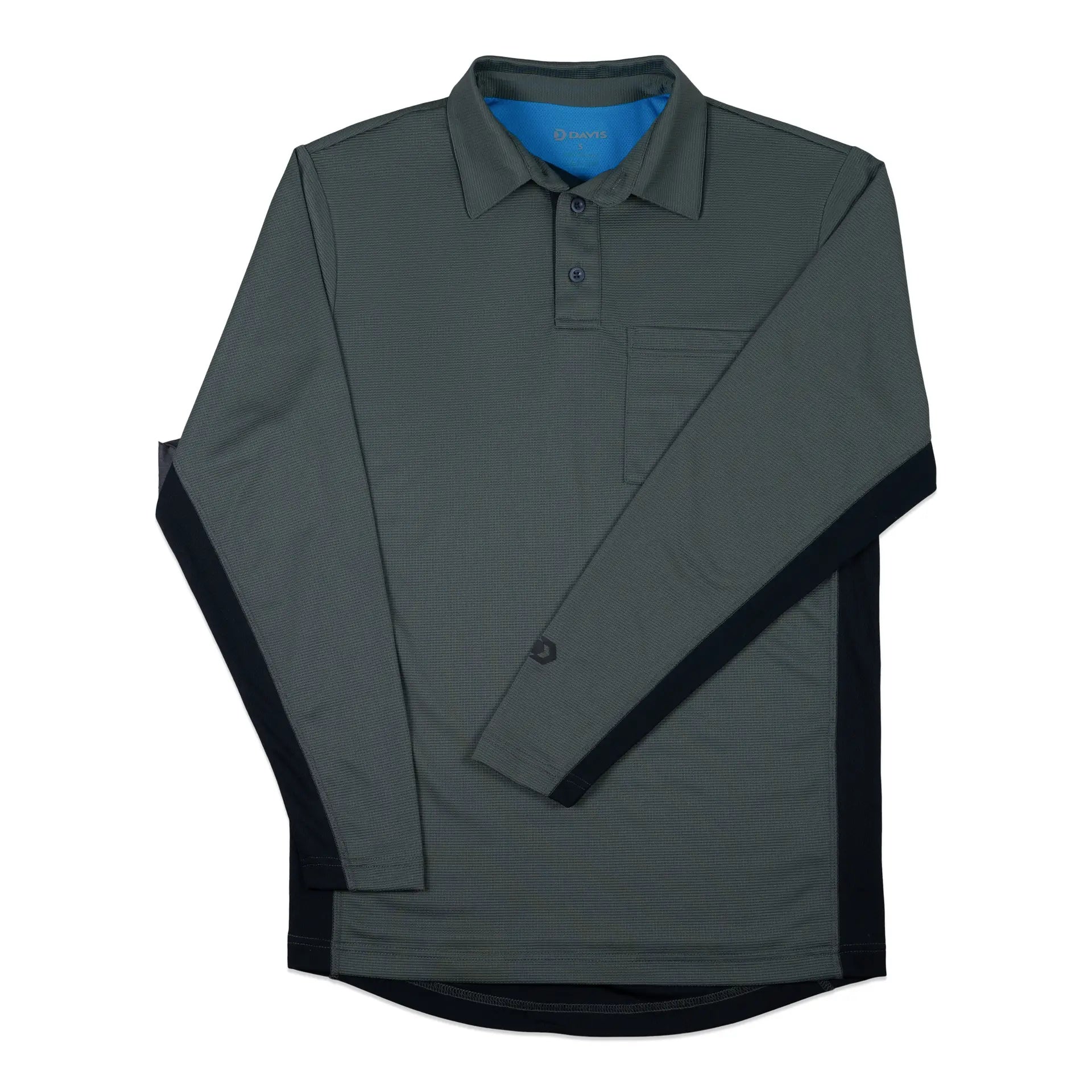 Little League BFX MLB Side Panel LS Charcoal Umpire Shirt