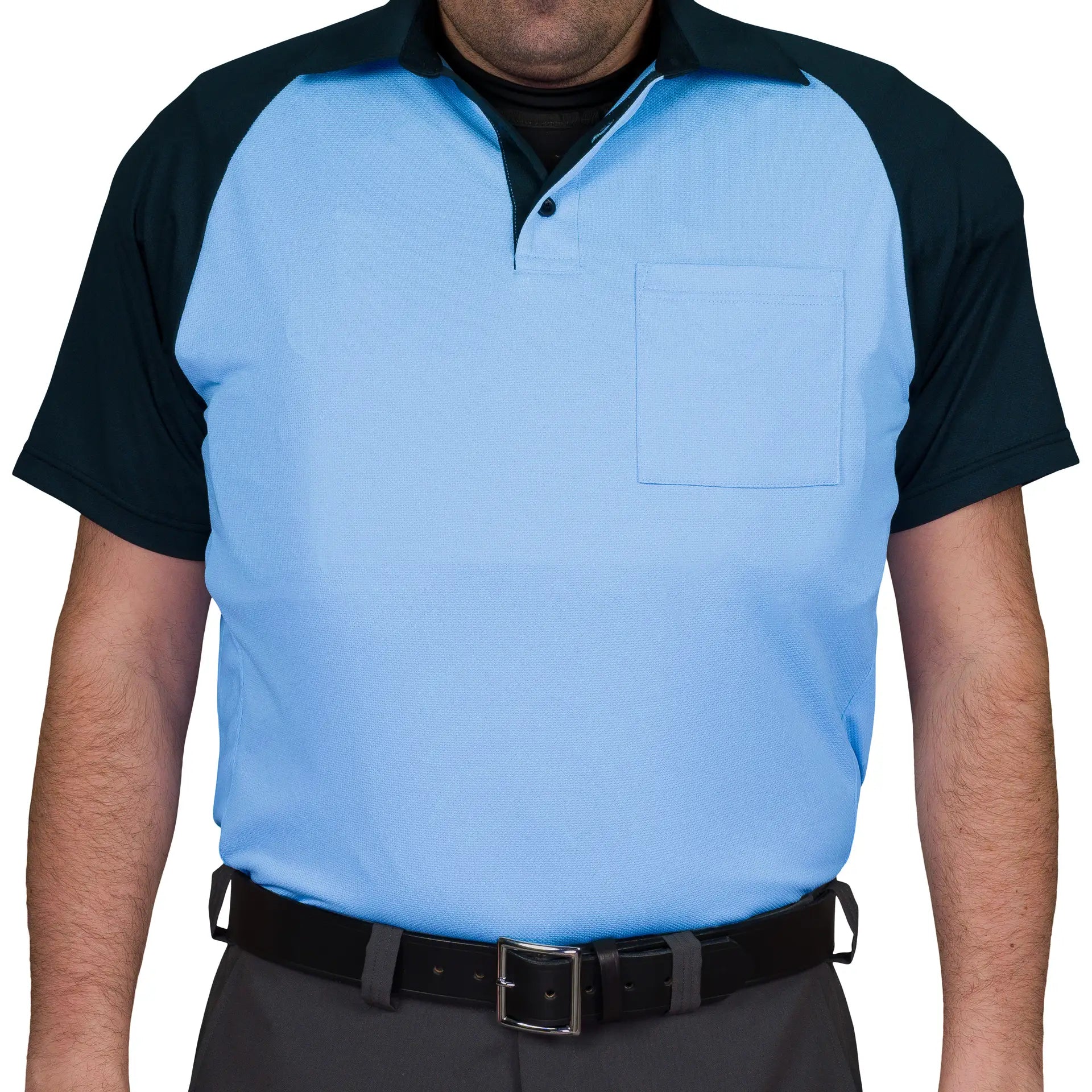 Little League MX3 Powder Blue/Black Raglan Sleeve Umpire Shirt