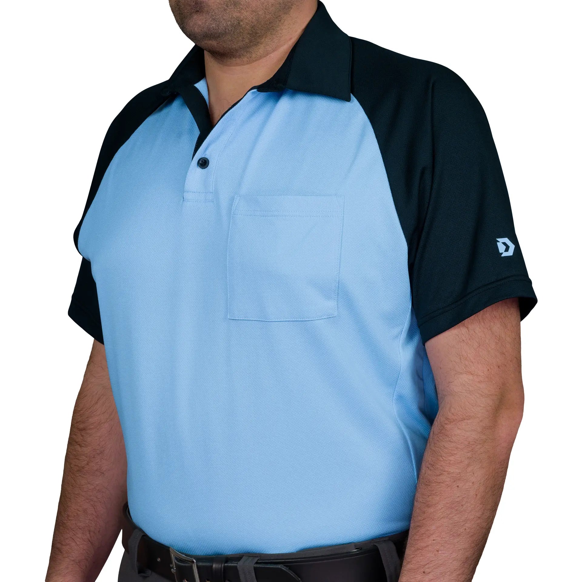Little League MX3 Powder Blue/Black Raglan Sleeve Umpire Shirt