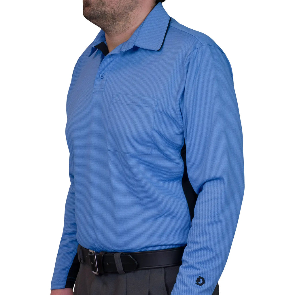 Little League BFX MLB Side Panel LS Sky Blue Umpire Shirt