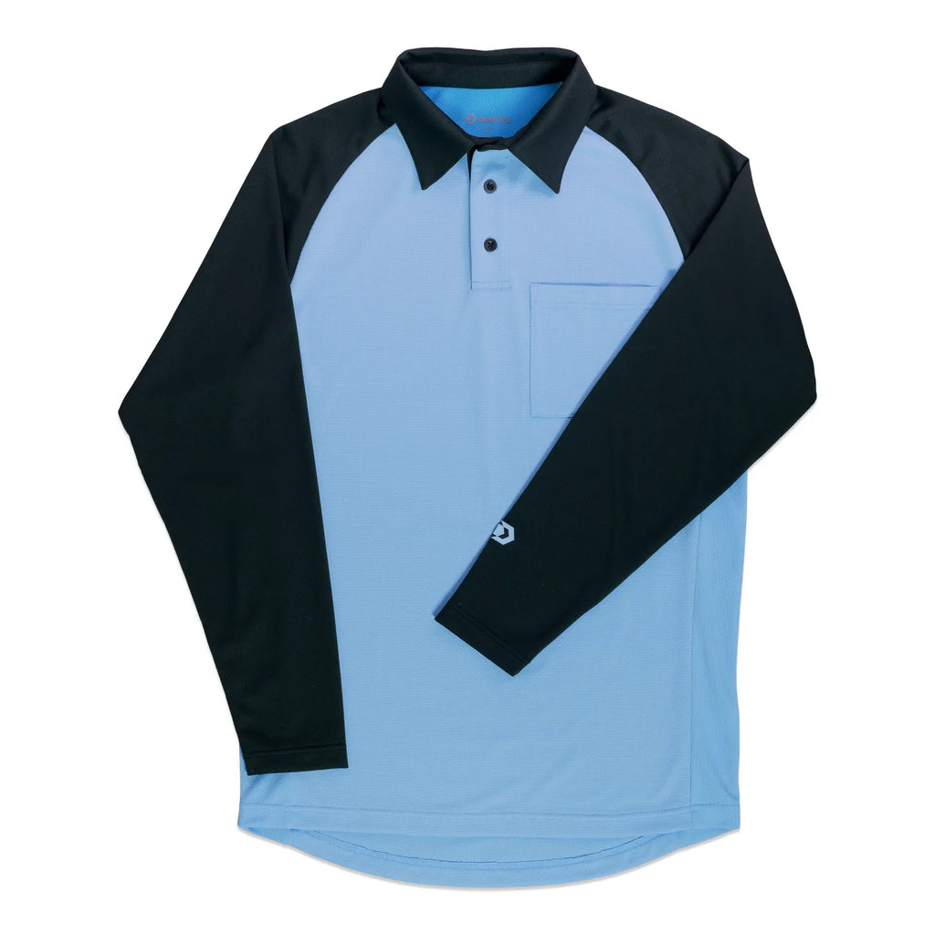 MX3 Powder Powder Blue/Black LS Raglan Sleeve Umpire Shirt