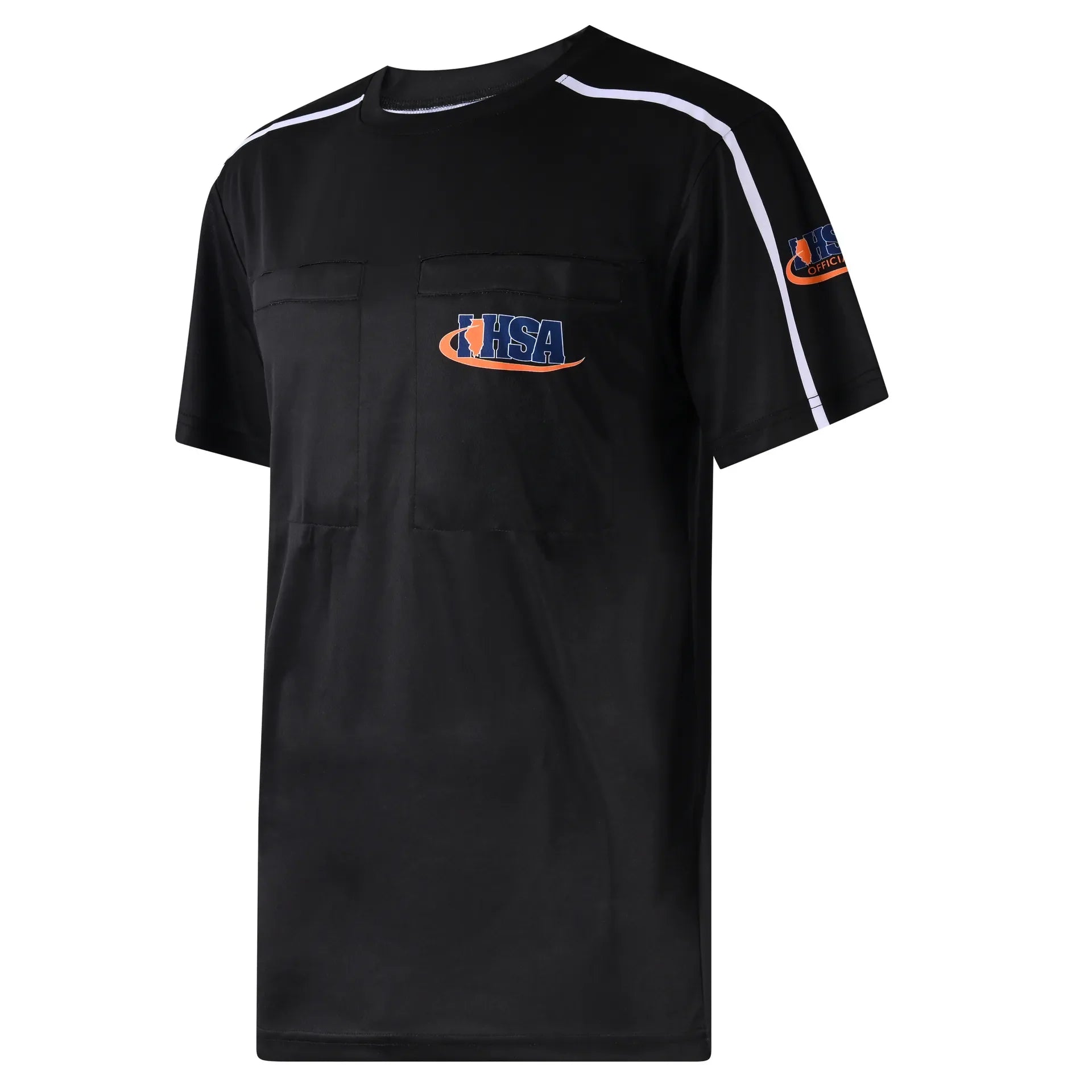 Illinois (IHSA) Davis IHSA AeroFLX Soccer Black Referee Shirt 2.0