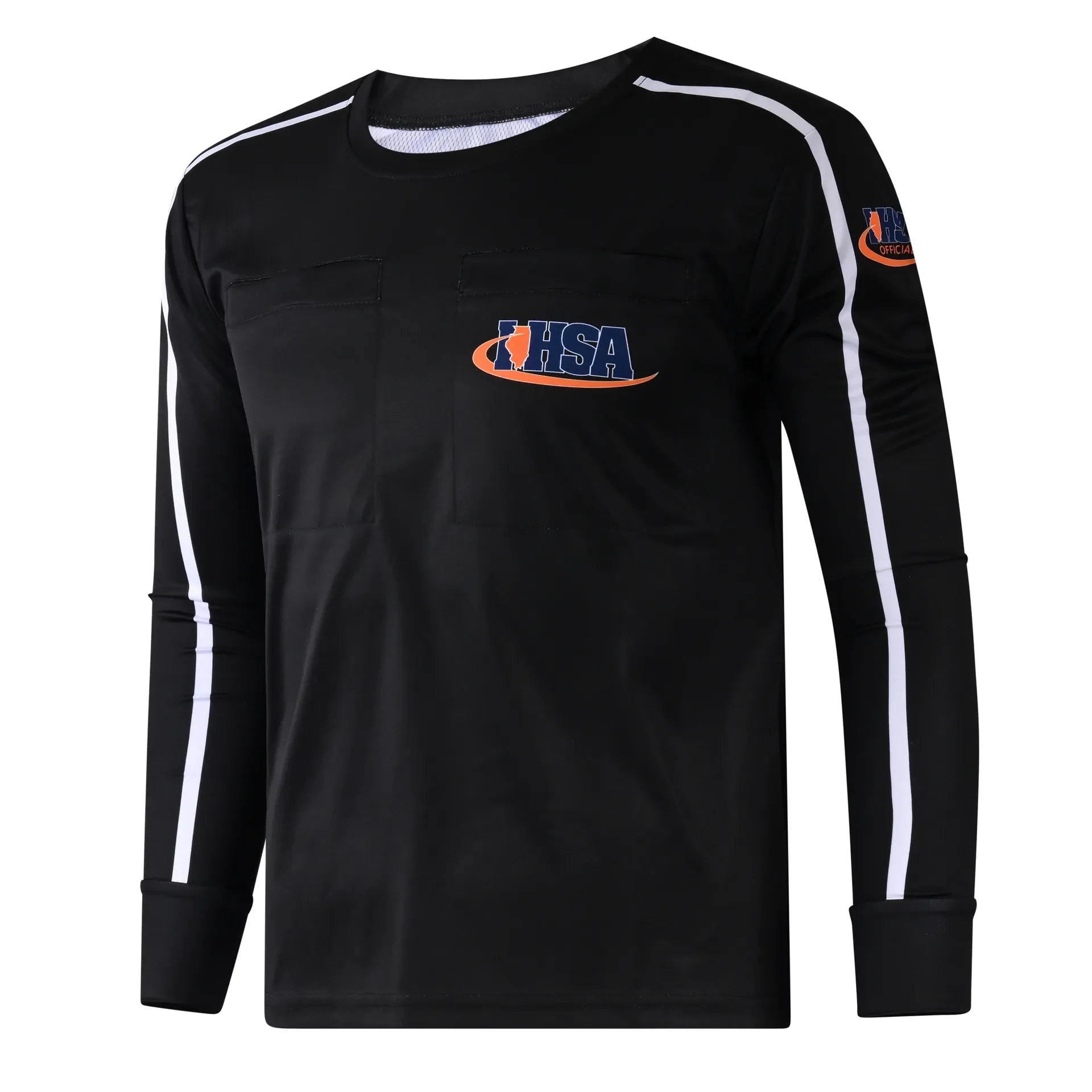 Illinois (IHSA) Davis Women's IHSA AeroFLX Soccer Black Referee LS Shirt 2.0