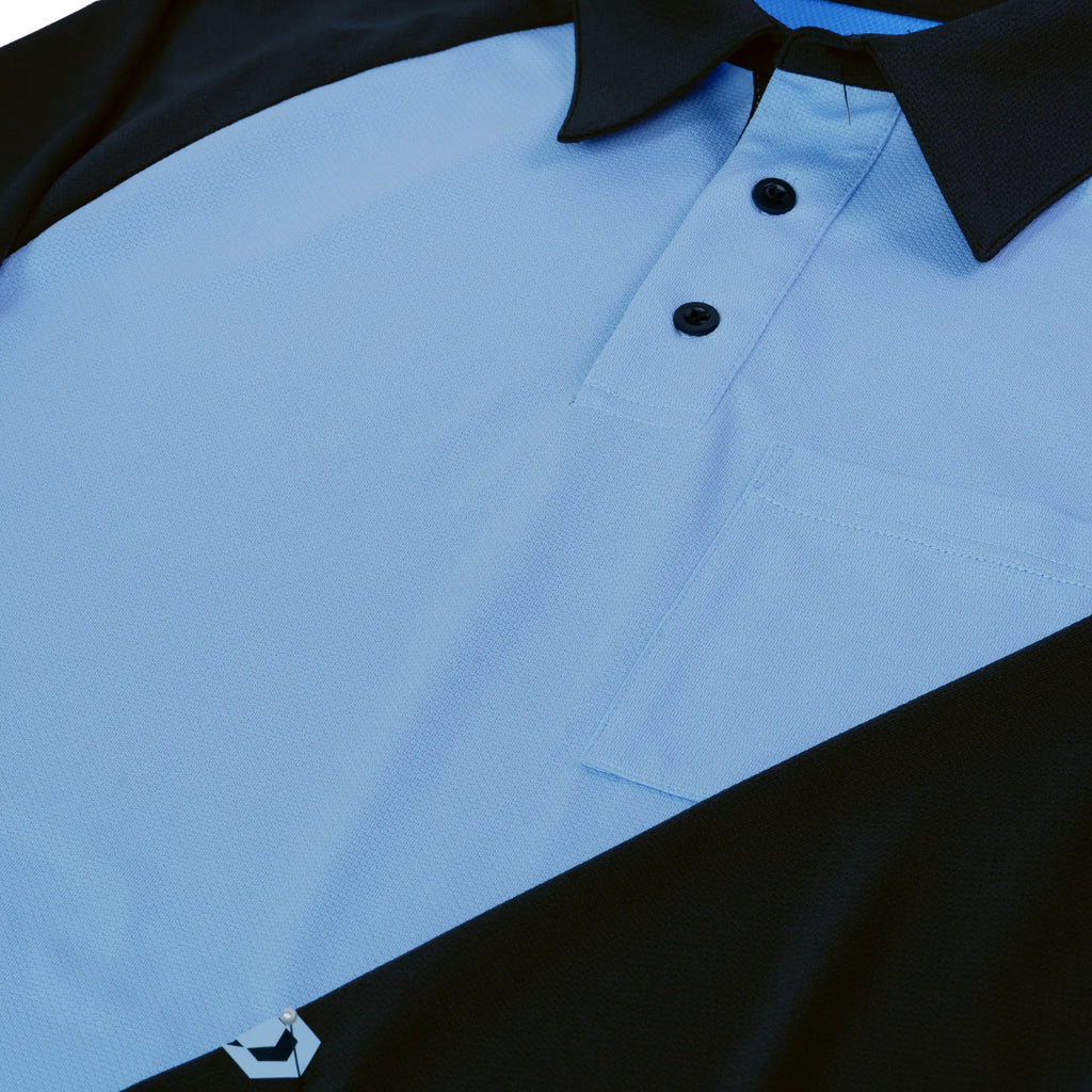 MX3 Powder Powder Blue/Black LS Raglan Sleeve Umpire Shirt