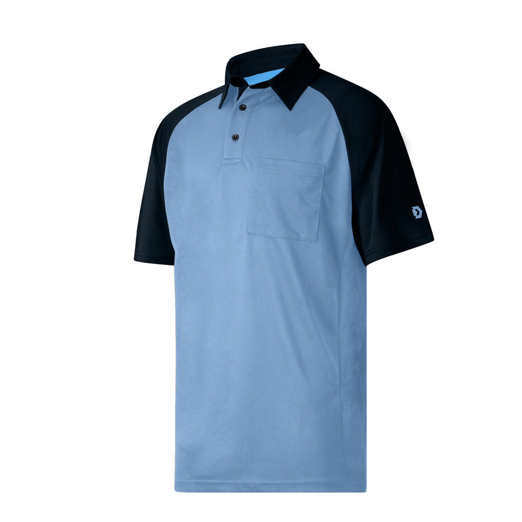 MX3 Powder Blue/Black Raglan Sleeve Umpire Shirt