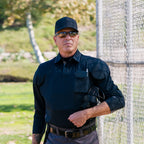 BFX MLB Side Panel Homage V2 LS Black Umpire Shirt