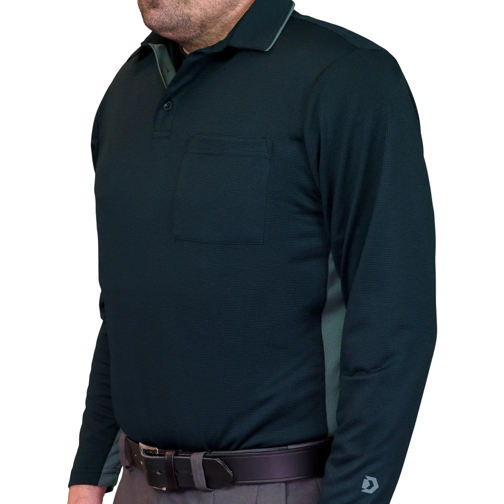 Little League BFX MLB Side Panel LS Black Umpire Shirt